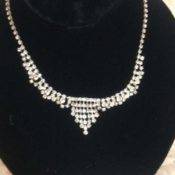 Rhinestone Necklace collar & Earrings Set crystal - Picture 11 of 16